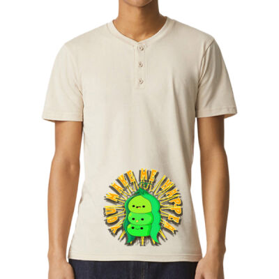  playful pea‑pod trio -  Unisex Relaxed-Fit Henley T-Shirt Thumbnail