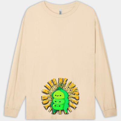  playful pea‑pod trio - Heavyweight Cotton Unisex Long Sleeve T-Shirt Thumbnail