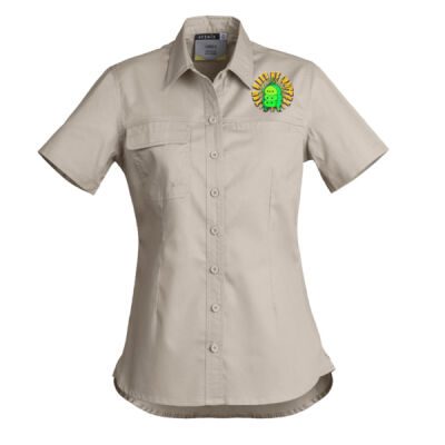  playful pea‑pod trio - Womens Lightweight Tradie Short Sleeve Shirt Thumbnail