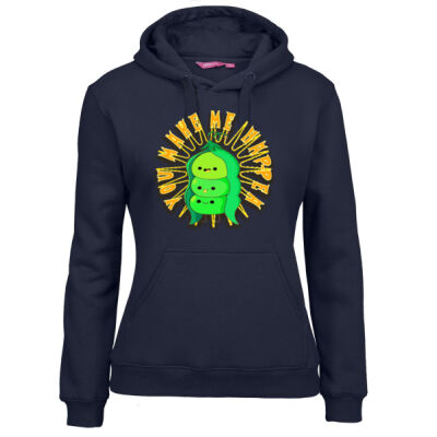  playful pea‑pod trio - Ladies Fleecy Hoodie Thumbnail