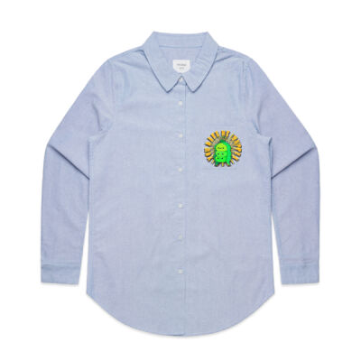  playful pea‑pod trio - Womens Oxford Shirt Thumbnail