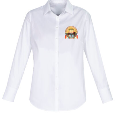 Tropical Flamingo Heart Sunset Merch - Camden Womens Long Sleeve Shirt Thumbnail