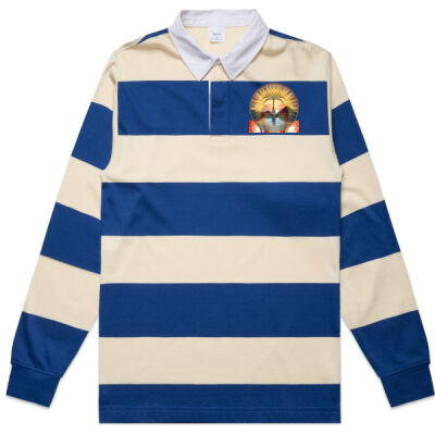 Tropical Flamingo Heart Sunset Merch - Rugby Stripe Thumbnail