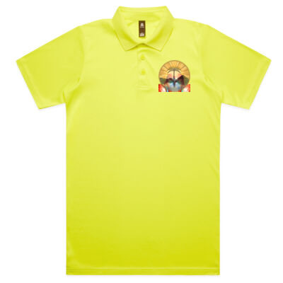 Tropical Flamingo Heart Sunset Merch - Work Safety Polo Thumbnail
