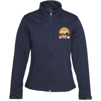 Tropical Flamingo Heart Sunset Merch - Softshell Womens Jacket Thumbnail