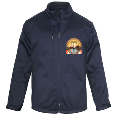 Tropical Flamingo Heart Sunset Merch -  Softshell Mens Jacket Thumbnail