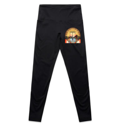 Tropical Flamingo Heart Sunset Merch - Wo's Active Seamless Leggings Thumbnail