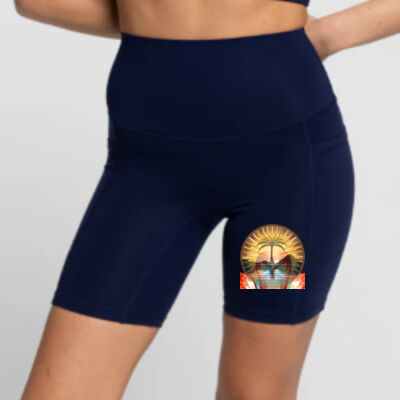 Tropical Flamingo Heart Sunset Merch - Bike Short 2.0 - Marine Thumbnail