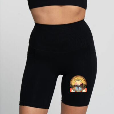 Tropical Flamingo Heart Sunset Merch - Bike Short 2.0 - Onyx Thumbnail