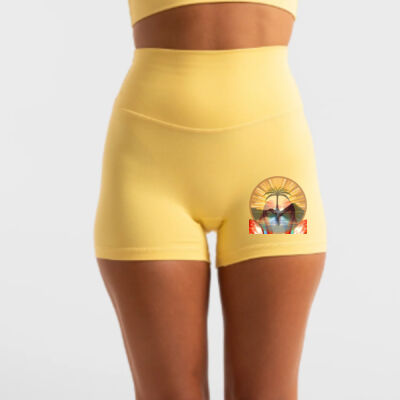 Tropical Flamingo Heart Sunset Merch -   Hi-Rise Short 2.0 - Sunshine Thumbnail