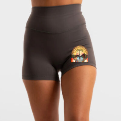 Tropical Flamingo Heart Sunset Merch - Hi-Rise Short 2.0 - Charcoal Thumbnail