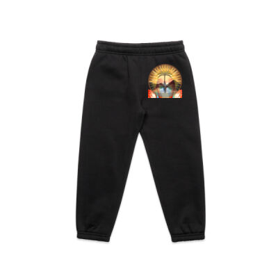 Tropical Flamingo Heart Sunset Merch - Kids Relax Track Pants Thumbnail