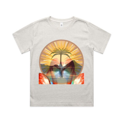 Tropical Flamingo Heart Sunset Merch - Kids Heavy Faded Tee Thumbnail