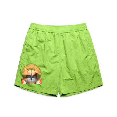 Tropical Flamingo Heart Sunset Merch - Swim Shorts 17" Thumbnail