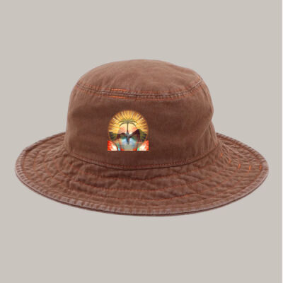 Tropical Flamingo Heart Sunset Merch - Kids Sun Hat Thumbnail