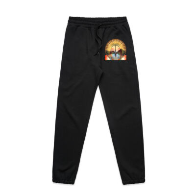 Tropical Flamingo Heart Sunset Merch - Wo's Stencil Track Pants Thumbnail