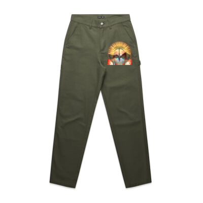 Tropical Flamingo Heart Sunset Merch - Wo's Utility Pants Thumbnail