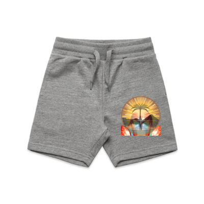 Tropical Flamingo Heart Sunset Merch - Kids Stadium Shorts Thumbnail
