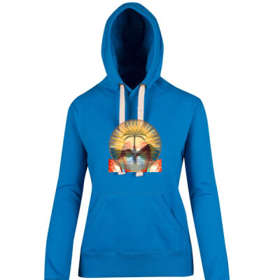 Tropical Flamingo Heart Sunset Merch - Womens & Junior Hoodie Thumbnail