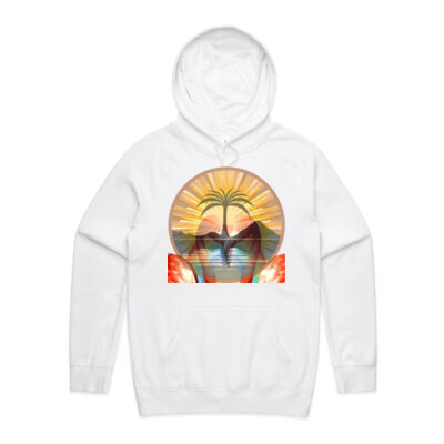 Tropical Flamingo Heart Sunset Merch - Supply Hood Thumbnail