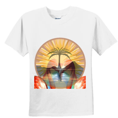 Tropical Flamingo Heart Sunset Merch - Stedman Junior Classic Tee Thumbnail