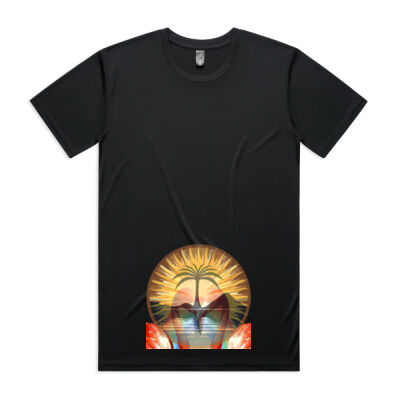 Tropical Flamingo Heart Sunset Merch - Staple Active Tee  Thumbnail