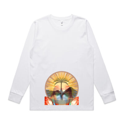 Tropical Flamingo Heart Sunset Merch - WO's Classic L/S Thumbnail