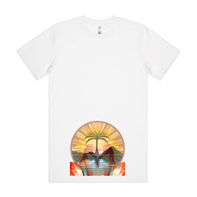 Tropical Flamingo Heart Sunset Merch - Mens Classic Organic Tee Thumbnail