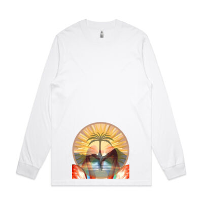 Tropical Flamingo Heart Sunset Merch - Mens General L/S Tee Thumbnail