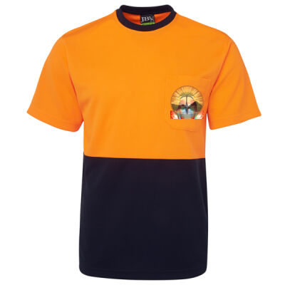 Tropical Flamingo Heart Sunset Merch - HV Trad-Tshirt  Thumbnail