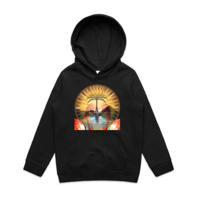 Tropical Flamingo Heart Sunset Merch - Copy of Kids Supply Hood Thumbnail