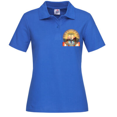 Tropical Flamingo Heart Sunset Merch - Women's Heavyweight Polo Thumbnail