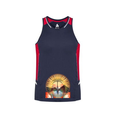 Tropical Flamingo Heart Sunset Merch - Mens Renegade Singlet Thumbnail