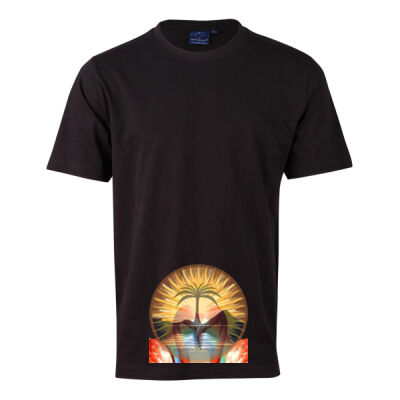 Tropical Flamingo Heart Sunset Merch - Savvy Tee Men's Thumbnail