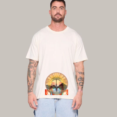 Tropical Flamingo Heart Sunset Merch - Mens Regular Crew Thumbnail