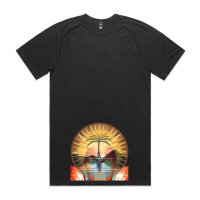 Tropical Flamingo Heart Sunset Merch - Staple Active Blend Tee Thumbnail
