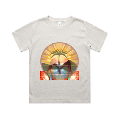 Tropical Flamingo Heart Sunset Merch - Youth Heavy Faded Tee Thumbnail