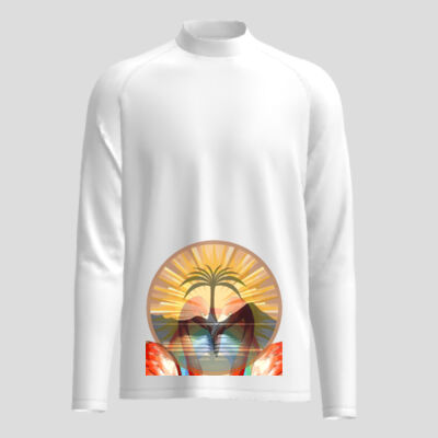 Tropical Flamingo Heart Sunset Merch - Kids Long Sleeve Rashie Thumbnail