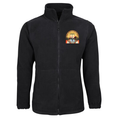 Tropical Flamingo Heart Sunset Merch - Full Zip Polar Thumbnail