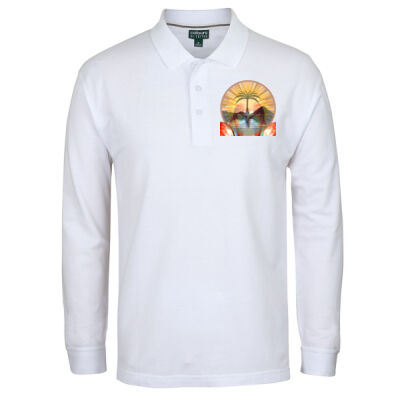 Tropical Flamingo Heart Sunset Merch - C Of C L/S Pique Polo Thumbnail
