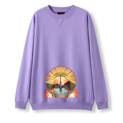 Tropical Flamingo Heart Sunset Merch - Adult Poly Cotton Fleece Sloppy Joe Thumbnail