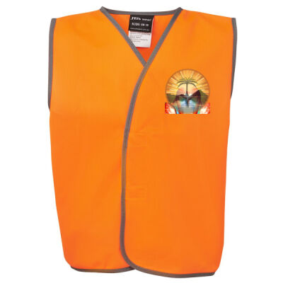 Tropical Flamingo Heart Sunset Merch - Kids Hi Vis Safety Vest Thumbnail