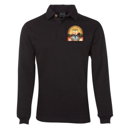 Tropical Flamingo Heart Sunset Merch - 2 Tone Rugby Thumbnail