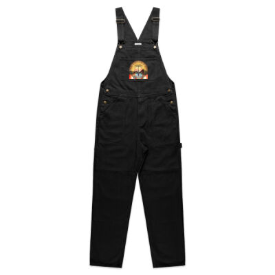 Tropical Flamingo Heart Sunset Merch - Mens Canvas Overalls Thumbnail
