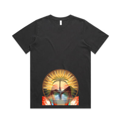 Tropical Flamingo Heart Sunset Merch - Wo's Heavy Faded Tee Thumbnail