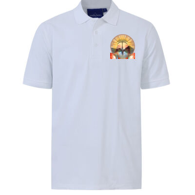 Tropical Flamingo Heart Sunset Merch - Darling Harbour Polo Men's Thumbnail