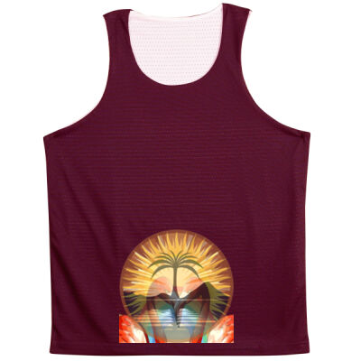 Tropical Flamingo Heart Sunset Merch - Airpass Singlet Adult Thumbnail