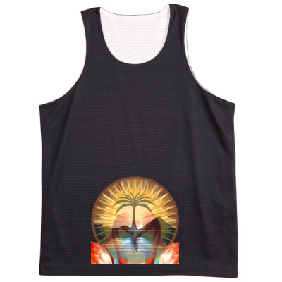 Tropical Flamingo Heart Sunset Merch - Airpass Singlet Kids Thumbnail