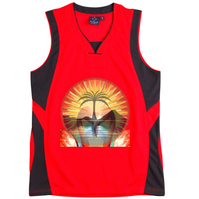 Tropical Flamingo Heart Sunset Merch - Slamdunk Singlet Kids Thumbnail