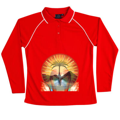 Tropical Flamingo Heart Sunset Merch - Champion Plus Ladies Thumbnail